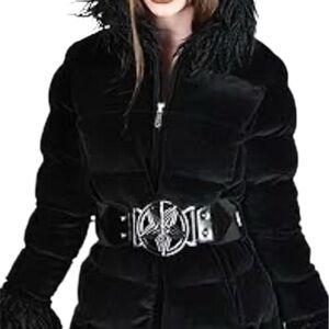 Killstar Gates of Hell luxe velvet black  coat